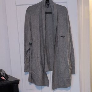 Lands' End Gray Cardigan Sweater Classic Knit